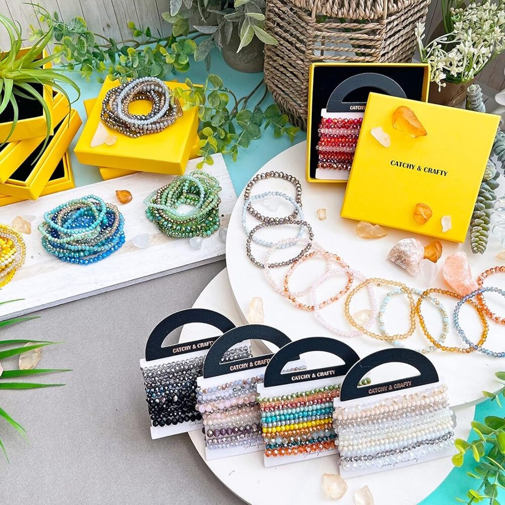 Bracelet Crystal Stretch Stackable Layering Color… - image 7